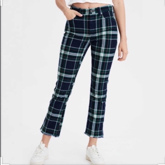 American Eagle Outfitters Denim - American Eagle Plaid Corduroy Flare Pants